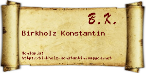 Birkholz Konstantin névjegykártya